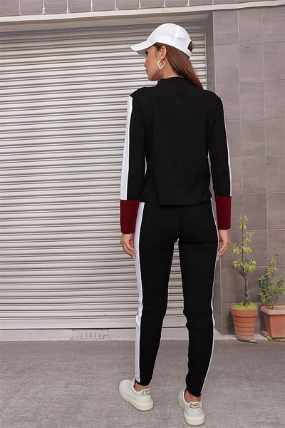 citystyle Jambiere duble Takm cu fermoar și pantaloni cu dungi
