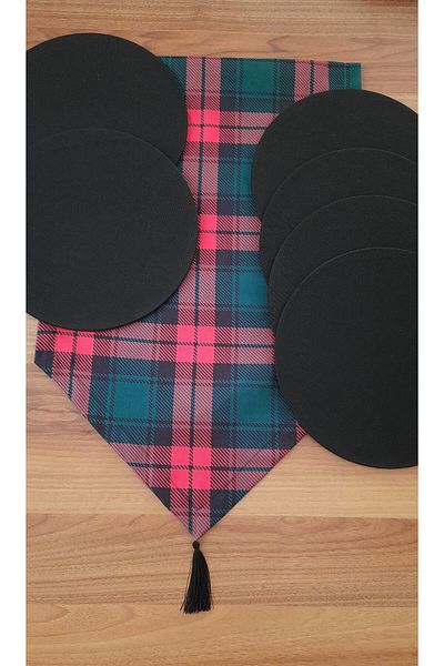 Papuli Set of 6 Patterned Runner and Upholstery Fabric Plates