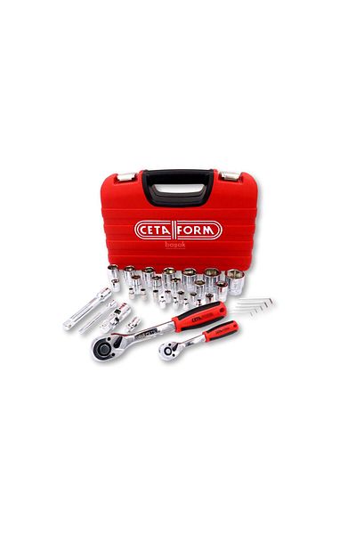 CETA FORM Ceta 4-32 Mm Socket Set 1/4" 1/2" Plastic Box 35 Pieces C20-35ph4