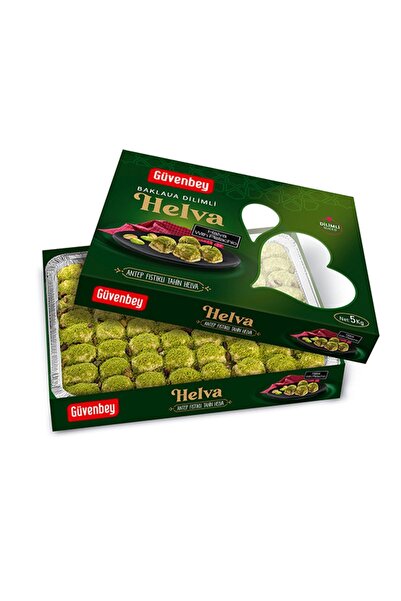 güvenbey 5 Kg Baklava Dilimli Antep Fıstıklı Tahin Helvası
