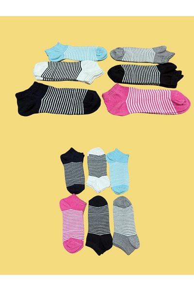 MY MENORA SOCKS Нов сезон раирани къси чорапи - 6 чифта