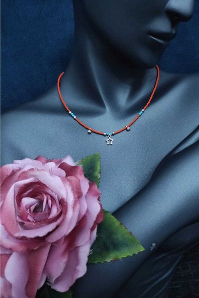 SherDesing Star Object Red Baby Bijouterie Necklace