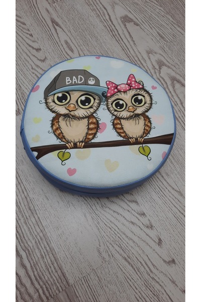 Papuli Yuvarlak Hayvan Figürlü Çocuk Minderi 30x30x10 Boyut