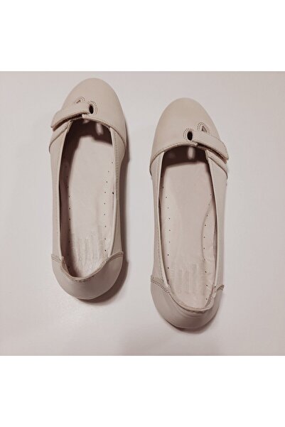 KAPAR Μπεζ χρώμα 100% γνήσιο δέρμα Velcro Daily Ballerinas