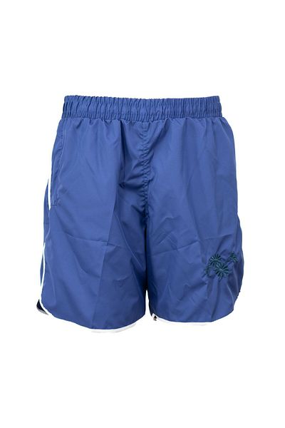 Oppland Pantaloni scurți de baie brodați pentru femei - talie elastică, buzunare cu șireturi, țesătură confortabilă hidrofugă