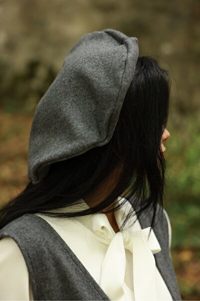 KÜÇÜĞÜM BUTİK Women's Anthracite Color Stamp Painter Hat