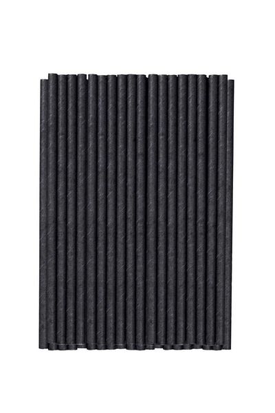 Alabata Black Paper Straws - 6*197mm, 100Pcs