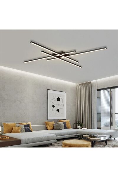 CATLUZ Siyah 3 Işık Rengi #2 Led Tavan Lambası,avize,modern Aydınlatma,dekoratif Işık