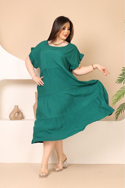 mervemoda Rochie de vară fără mâneci de mărime Plus pentru femei