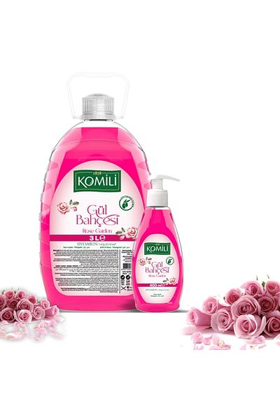 Komili Rose Garden Liquid Soap 3 Lt Rose Garden 400 ml Double Pack