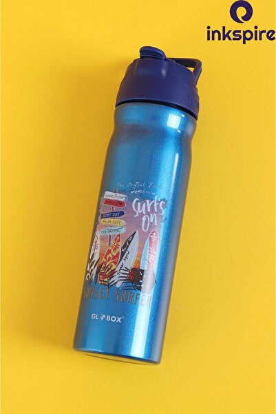 inkspire Erkek Çocuk Matara 500 ml Çelik Matara Su Sızdırmaz Pipetli Çelik Suluk Koku Yapmaz Öğrenci Suluğu