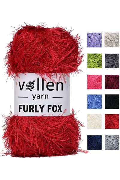 vollen yarn Furly Fox  El Örgü İpi Hırka Kazak İpliği,Tuylu ip,Pelus İp,Sakalli ip,Battaniye ipi,Paspas ipi