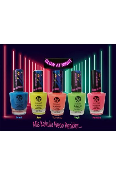 Suncoat Fosforlu, Neon, Karanlıkta Parlayan Oje Pembe - Glow In The Dark, Su Bazlı, 3+ Yaş Çocuk