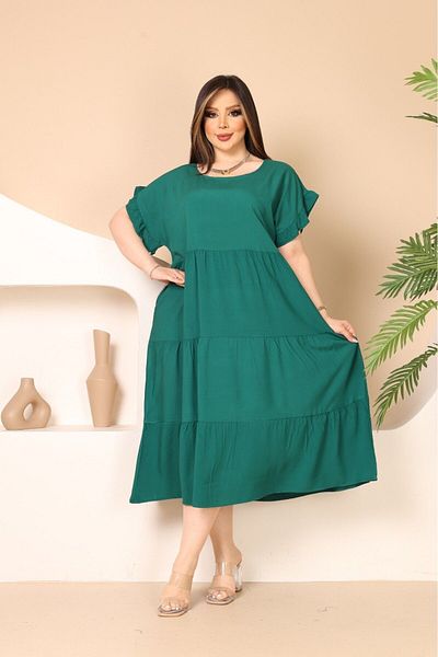 mervemoda Rochie de vară fără mâneci de mărime Plus pentru femei