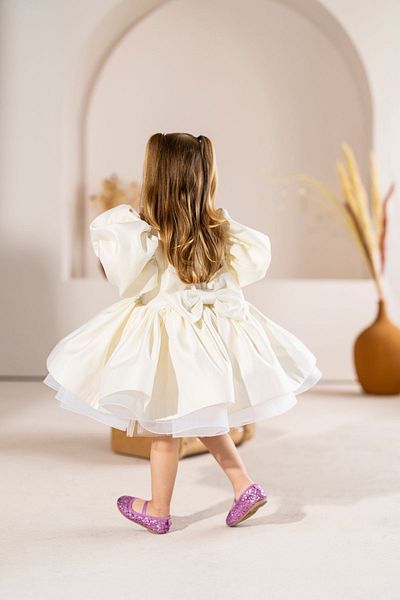Linola Baby Kids Ecru Fluffy Ballerina Dress - Daisy