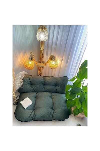 sitehome İkili Takım Yer Bahçe ve Palet Minderi Haki Yeşil