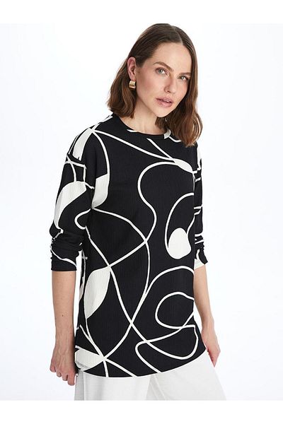 LC Waikiki Tunica hanorac de dama neagra cu model