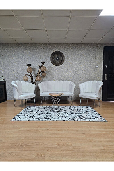 SEVİNÇ MOBİLYA Krom Ayaklı Papatya Çay Seti - Çay Seti - Papatya Çay Seti - B...