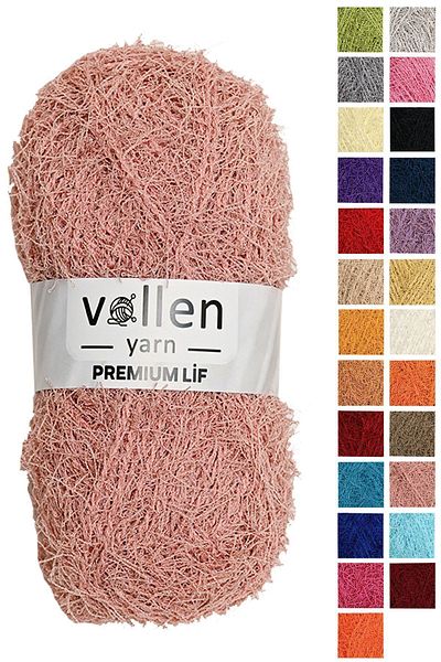vollen yarn Premium Σκληρό Μπάνιο - Σχοινί με ίνες, κρόσσια και πλεκτή λεπτομέρεια, πούδρα