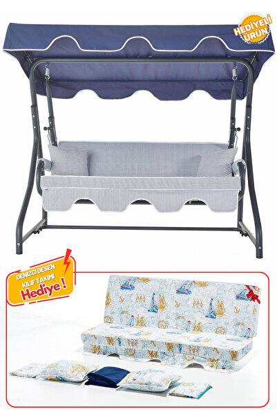 Erinöz Olea 3 Kişilik Bahçe Balkon Salıncağı (YEDEK KILIF TAKIMI HEDİYE)