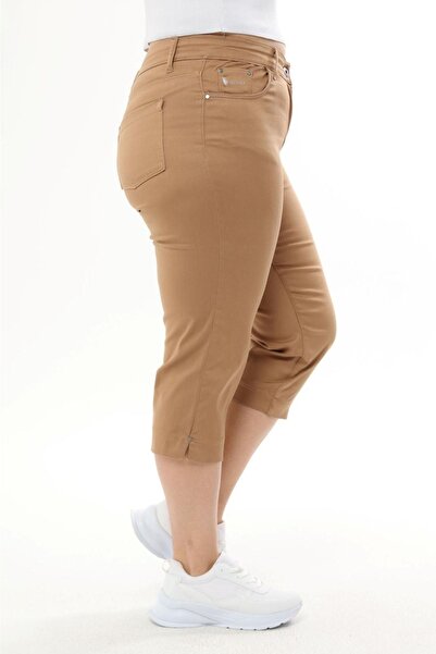 SERRA BÜYÜK BEDEN Kadın Büyük Beden Gabardin Kapri