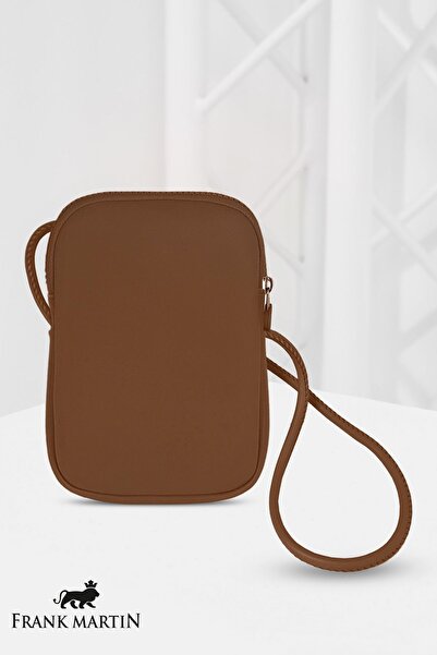 Frank Martin Venice Original - Tan Phone Holder Shoulder Bag with Cross Adjustable Strap and Zipper