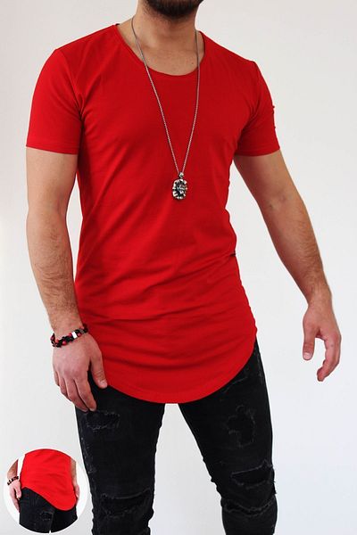 Boldy Tricou cu croiala lungă pentru bărbați Tricou lung cu croiala lungă Tricou cu croială lungă pentru bărbați Tricou cu paragate pentru bărbați