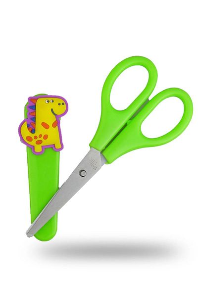 Bluoksweet Children's Scissors with Green Dinosaur Figure
