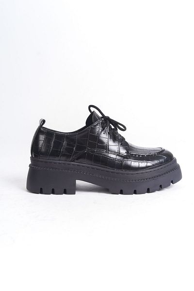 Shoesers Дамски ежедневни мокасини с дебела подметка и мокасини с връзки