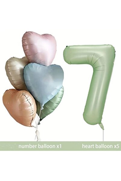 Bkmc Μπαλόνι με φύλλο νερού 7 ετών - Σετ μπουκέτο γενεθλίων ρετρό