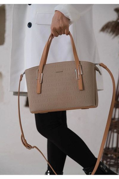 Just Polo Women's Sand 2 Compartment Shoulder Bag Monogram 2197mh