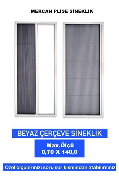 Mercan Plise Mercan-plise Akordiyon Sürgülü Pencere Sineklikleri En-0.70 Boy-...