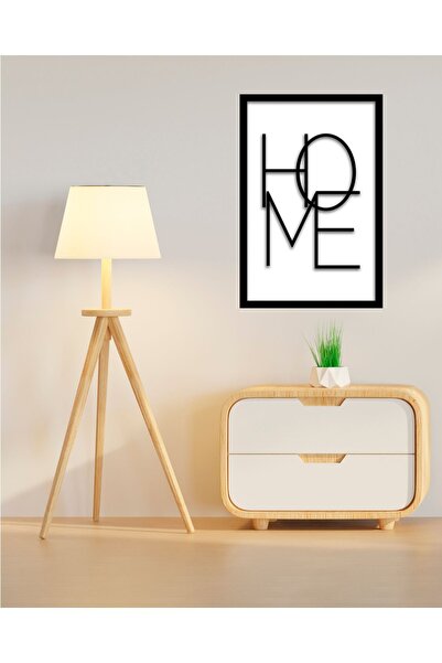 Step and Maker Çift Katmanlı (3D) 'home Yazısı' - Ahşap Çerçeveli Mdf Tablo
