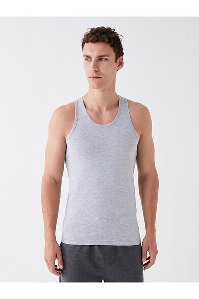 LC Waikiki Optical White Men's Athlete -UCollar, Combed Cotton, Pack of 2