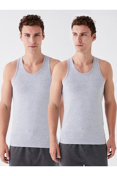 LC Waikiki Optical White Men's Athlete -UCollar, Combed Cotton, Pack of 2