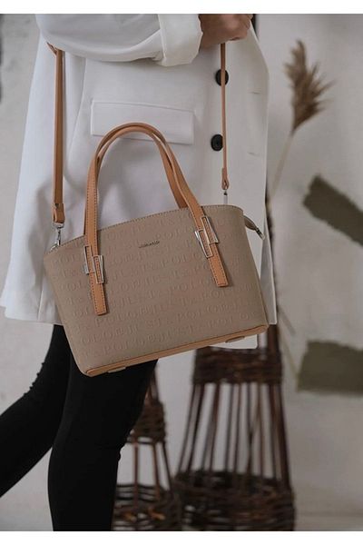 Just Polo Women's Sand 2 Compartment Shoulder Bag Monogram 2197mh