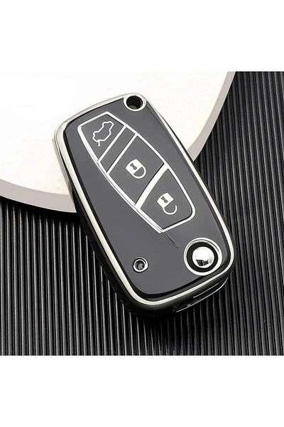 AYZ GARAGE Black TPU Material - Fiat Linea Fiorino Ducato Boxer Jumper Key Case