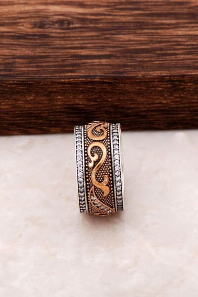 Sümer Telkari Zirkon Taşlı Elişi Gümüş Alyans 942