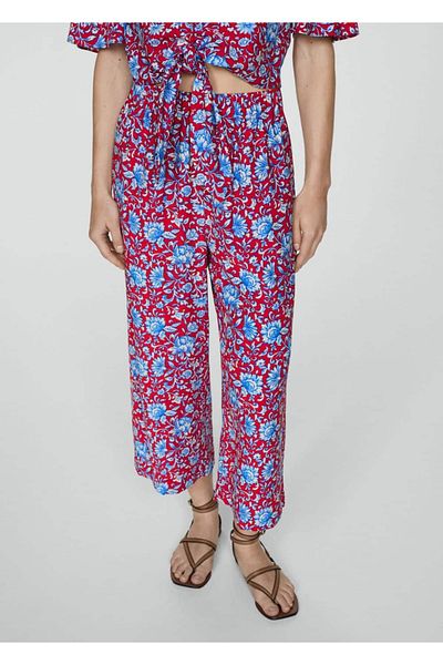MANGO Woman Culotte nadrág virágmintával