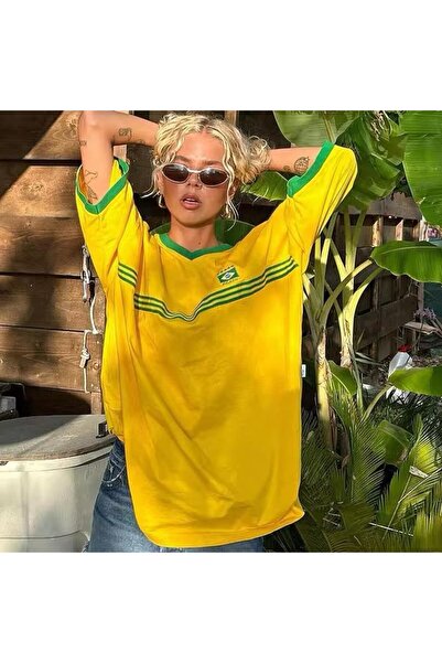 Karakedi Vintage Brasil V-Neck Unisex Τζέρσεϊ Tshirt