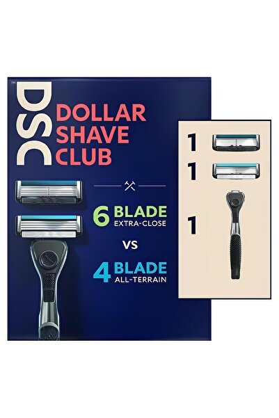 DSC Muški aparat za brijanje - 1 uređaj, kaseta sa 4 oštrice, set kaseti sa 6...