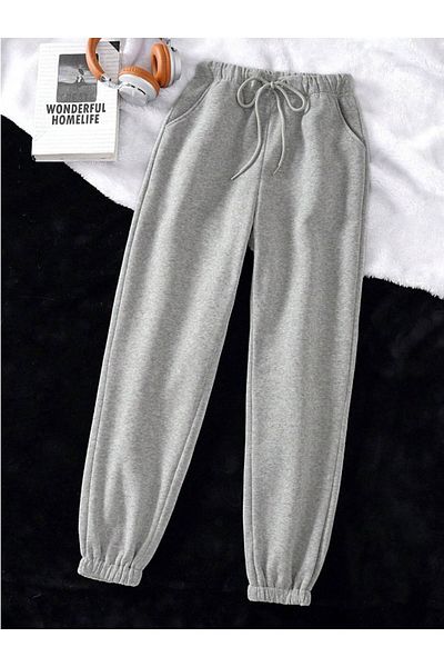 Fifty Color Ψηλόμεσο ελαστικό Winter Jogger Sweatpants Σετ 2 τεμαχίων