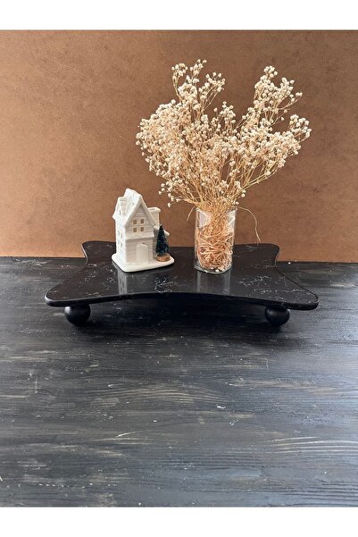 İDAY HOME Eğri Mermer Tepsi, Dekoratif Düzenleyici Stant, Mermer Sunumluk