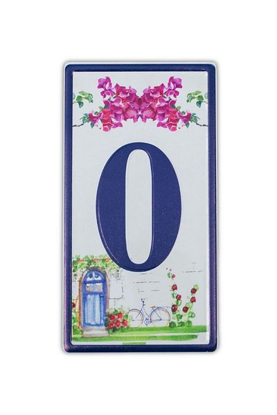 Home Number 0 Metal Door - Self Adhesive