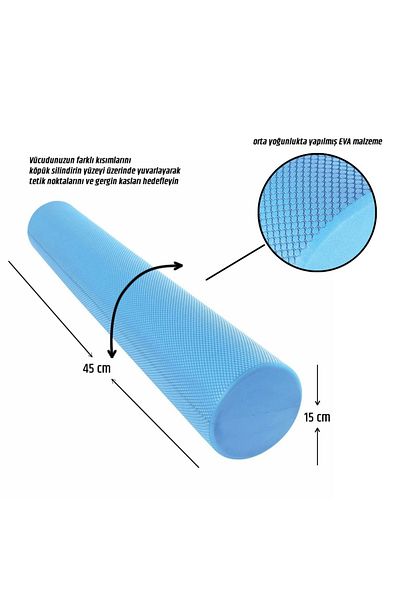 Fit Ekipman Rolă de masaj Rolă de spumă 60 cm Albastru