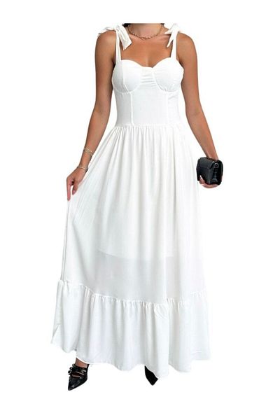 WOMAN VISION Κόκκινο Maxi μέγεθος φόρεμα με δεμένο μπούστο 005