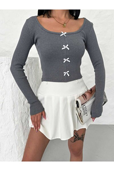 SERBA Боді з довгими рукавами з бантом Аксесуар Камізель