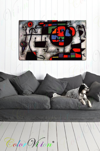 ColorVision Joan Miro the Skiing Lesson Canvas Painting