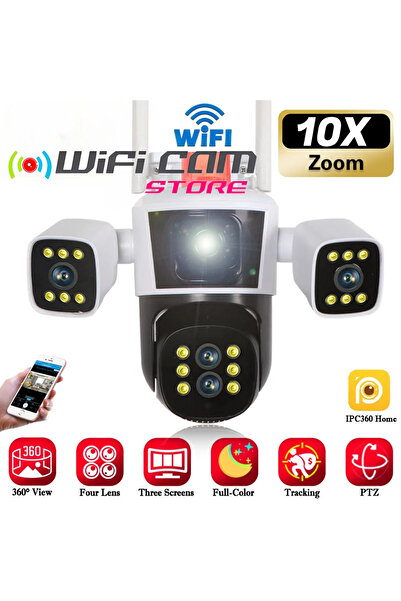 WİFİCAM 4 Kameralı 10x Zoom Özellikli Yeni Nesil Wifi PTZ Kamera IPC360 Home Türkçe Program