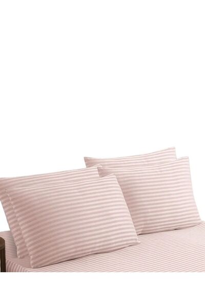 Erba kreasyon غطاء وسادة من الساتان القطني المخطط مقاس 50x70 سم